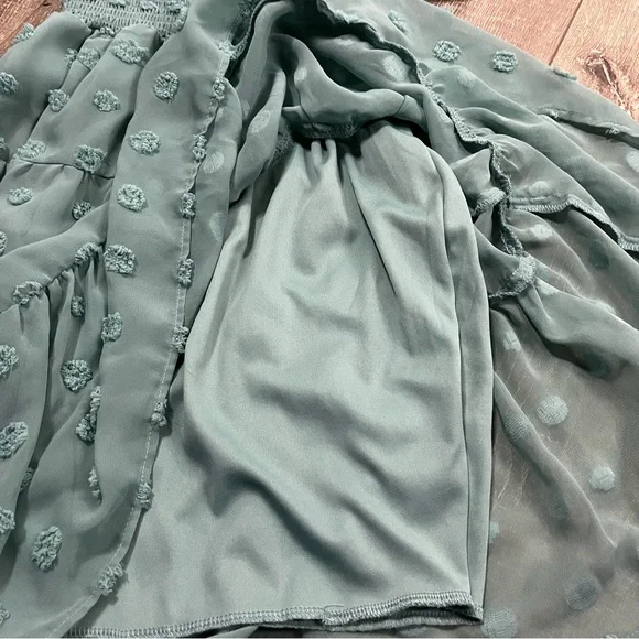 Emerald Sundae Green Sleeveless V-Neck Mini Sundress Size Small - Picture 8 of 11